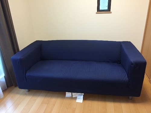 ＊交渉中  IKEAのソファ 180×85×h65 ネイビー