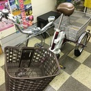 [2867]パナソニック　かろやかライフEB　電動アシスト三輪自転車　リチウムイオン12Ah　前18インチ×後16×2　内装3段変速　大型リヤバスケット　可変式スイング機構　らくらく前輪ロック　パーキングブレーキ　スイッチ式ライト　ブラウン