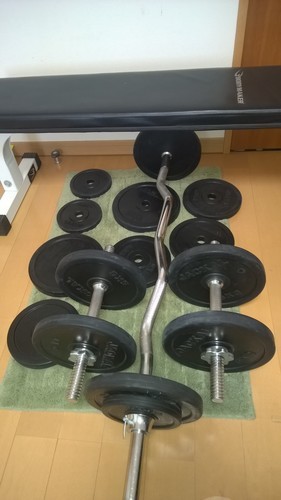 PROBODY ラバー・ダンベル60kgセット ＋ マッスルバー120cm ＋