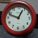 時計　赤　直径15センチ　　無料