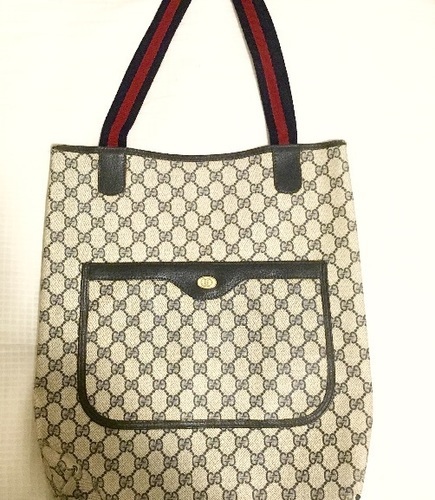 【お取り引きが決まりました】¥18000→¥16000 GUCCI(グッチ) (オールド グッチ) トートバッグ（ネイビー）