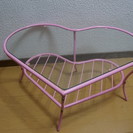 ピンクのハートのローテーブル☆ガラスです☆かわいいです♡