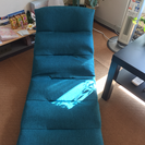日本製☆美品ターコイズブルーのオシャレな座椅子