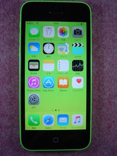 ソフトバンク iPhone5C グリーン 美品 白ロム 本体