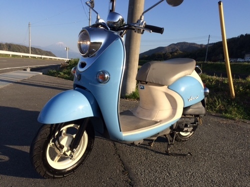 ヤマハビーノ４サイクル 低燃費 低走行 2002km SA26J 機関良好/人気の青色/美車 実働車