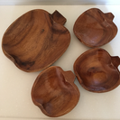 木製りんご皿セット