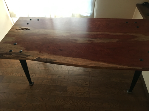 一枚板のかっこいいテーブル 最終値下げ ラスティ父 下松のテーブル ダイニングテーブル の中古あげます 譲ります ジモティーで不用品の処分