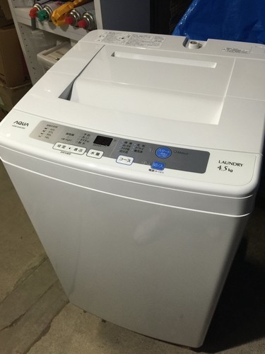 美品　アクア 4.5kg 全自動洗濯機　ホワイトAQUA AQW-S45C