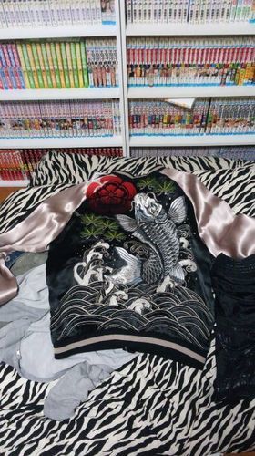 ハワイと和柄 リバーシブルスカジャン綿入り ハワイ柄刺繍リバーシブル