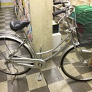 [2663]ミヤタ自転車　シティサイクル　ママチャリ　27ンチ　シングル　オートライト　前後輪同時ロック　ローラーブレーキ　BAA自転車安全基準適合　シルバー