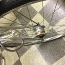 [2663]ミヤタ自転車　シティサイクル　ママチャリ　27ンチ　シングル　オートライト　前後輪同時ロック　ローラーブレーキ　BAA自転車安全基準適合　シルバー