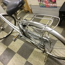 [2663]ミヤタ自転車　シティサイクル　ママチャリ　27ンチ　シングル　オートライト　前後輪同時ロック　ローラーブレーキ　BAA自転車安全基準適合　シルバー