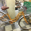 [3054]中古自転車　リサイクル自転車　シティサイクル　ママチャリ　26インチ　内装3段変速　ローラーブレーキ　オレンジ
