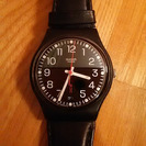 スウォッチ（swatch）の時計 革ベルト 黒