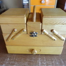 木製　裁縫箱　ソーイングボックス　洋風　ナチュラルカラー　dec...