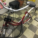 [2641]中古自転車　リサイクル自転車　シティサイクル　ママチャリ　26インチ　内装3段変速　ローラーブレーキ　レッド