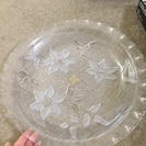 日本製 クリスタル硝子 大皿 未使用 嵯峨 直径28.5cm