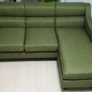 ◆.✧北欧風グリーン3人がけソファー＆オットマン◆．✧．。．:*･ﾟ