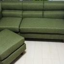 ◆.✧北欧風グリーン3人がけソファー＆オットマン◆．✧．。．:*･ﾟ