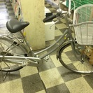 [2579]中古自転車　リサイクル自転車　ブリヂストン　ママチャリ　26インチ　シングル　シルバー
