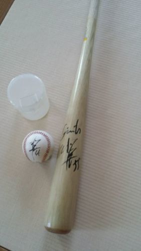 松井秀喜ジャイアンツ時代の直筆サイン入りバット！ Yahoo!オークション - 読売ジャイアンツ時代 松井秀喜選手＃55