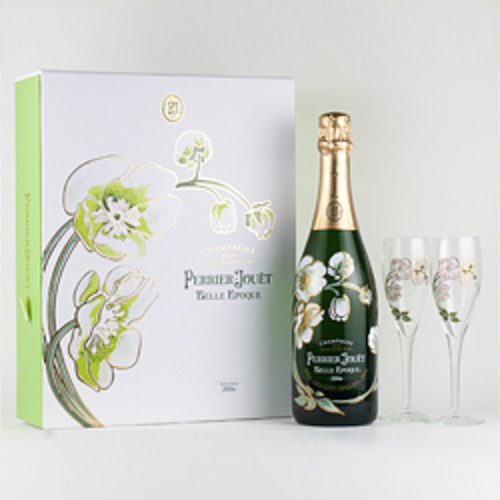 【商談中】　◇送料無料◇ベル・エポック２００４◇３７５ml＆グラス２脚セット◇