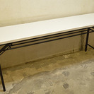 会議用・白の折り畳みテーブル 幅180cm イベントやオフィス、...