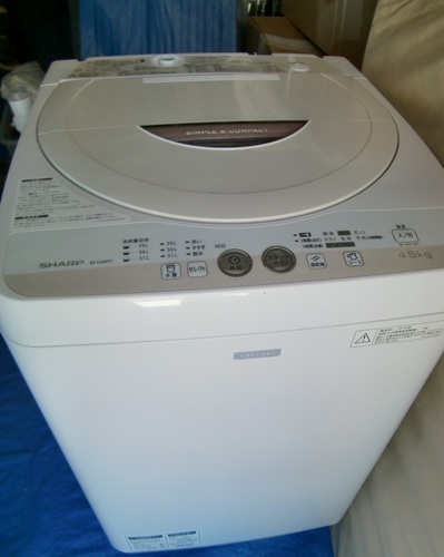 売り切れました シャープ　洗濯機　4.5k　ES-G45PC　2015年