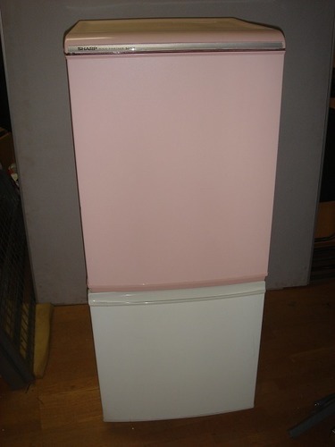 [引渡完了] 2ドア冷蔵庫 SJ-14K-P ピンク色 シャープ 135L 中古 笹塚から5km圏内配達無料