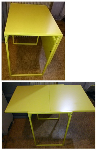 交渉中 Ikea ポップな黄色 折りたたみテーブル ダイニングにも仕事机にも イケア あむ 馬込沢のテーブル ダイニングテーブル の中古あげます 譲ります ジモティーで不用品の処分