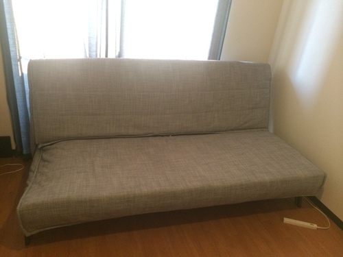 中古 IKEA 3人掛けソファベッド 掛け布団 枕 カバー類　セット　7カ月使用