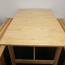 木製ダイニングテーブルとベンチイス(2脚)のセット!! テーブル...