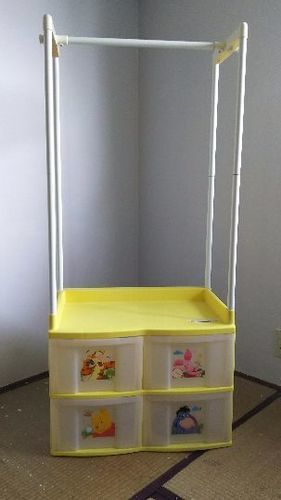 子供用衣装ケース付き洋服かけ