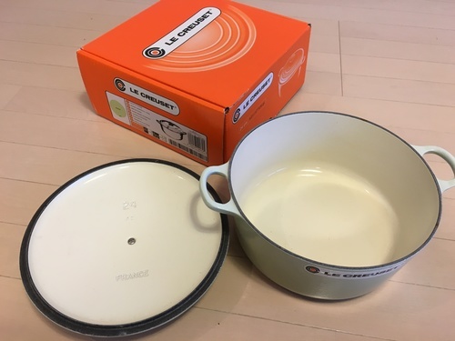ルクルーゼ LE CREUSET ココットロンド 24㎝ ワサビ色 - 鍋、グリル 