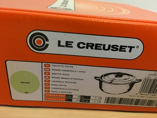 ルクルーゼ LE CREUSET ココットロンド 24㎝ ワサビ色 - 鍋、グリル 