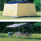 未使用　コールマンツーバーナーと　メッシュテント　キャプテンスタッグ　レニアス