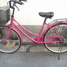 無料配達地域あり、26インチ、ピンクの整備したママチャリ中古自転車を 