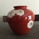 （終了）ノリタケ　花瓶　赤菊