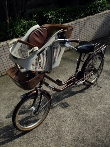 BAA 子ども乗せ自転車＊OGK前乗せ チャイルドシート付き＊ブラウン＊３人乗せ対応
