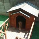 取引中=大型犬用テラス付き犬小屋