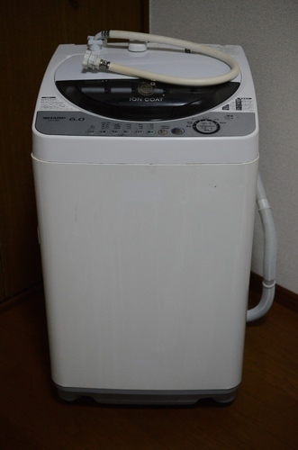 完動★SHARP/シャープ 全自動洗濯機 6.0kg ES-FG65-H 2006年製