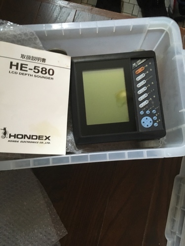 ホンデックス HE-580　魚群探知機　★超美品★　水温センサーもつけます！！！