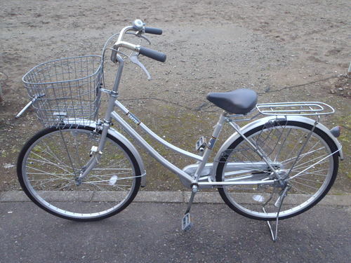終了　アサヒ　ママチャリ　２６インチ　シングルギヤ　カギ新品　中古自転車　035