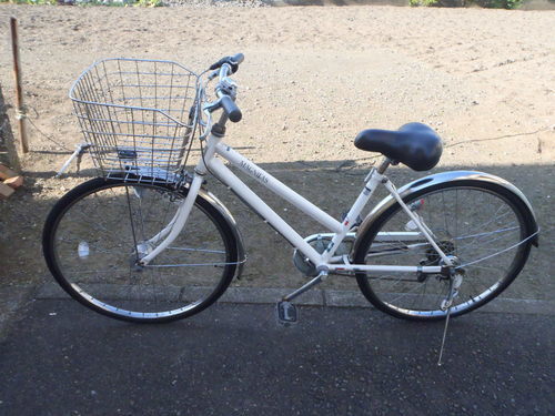 終了　あさひ　シティサイクル　２６インチ　6段ギヤ　カギ新品　LEDオートライト　BAA　中古自転車　037
