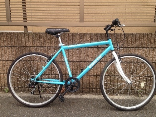 【販売済】【329】【整備済】クロスバイク　26インチ　シマノ製外装6段ギヤ　ライトなし【14500円】
