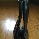 500円値下げ 革のロングブーツ 黒 日本製