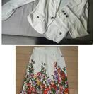 (取引中）花柄の白いスカートと白いジャケットのセット
