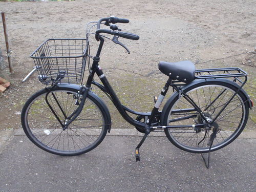 終了　あさひ　ママチャリ　２６インチ　6段ギヤ　カギ新品　LEDライト　中古自転車　038