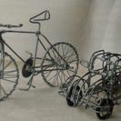 ワイヤーオブジェ　車と自転車