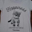 猫柄 レディース半袖Tシャツ Lサイズ